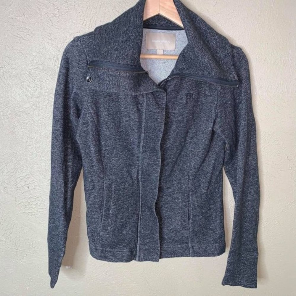 Banana Republic Tweed Moto Blazer Jacket Gray XS